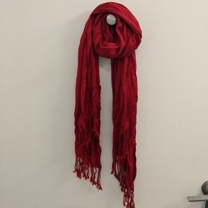 ❤️3/$25 Red Soft Fringe Scarf Classic